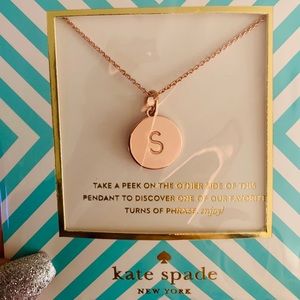 New Kate Spade Initial “S” necklace